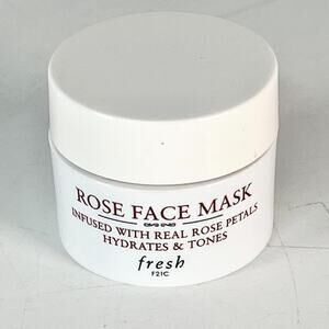 Fresh Rose Face Mask Gel Petals Hydrates Tones Plumps Travel .5 fl oz 15ml New